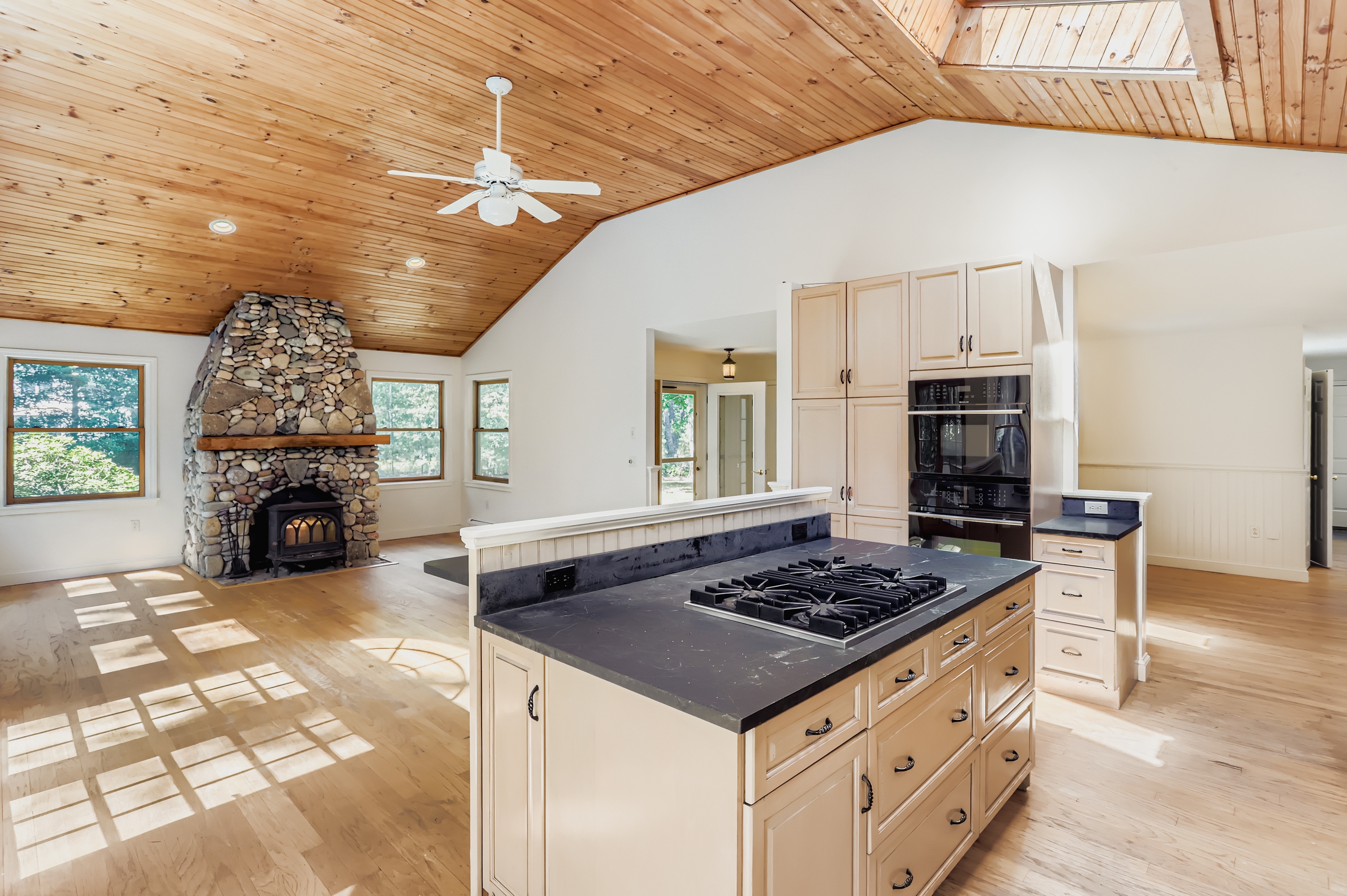 Spacious Kitchen with Fire Place
