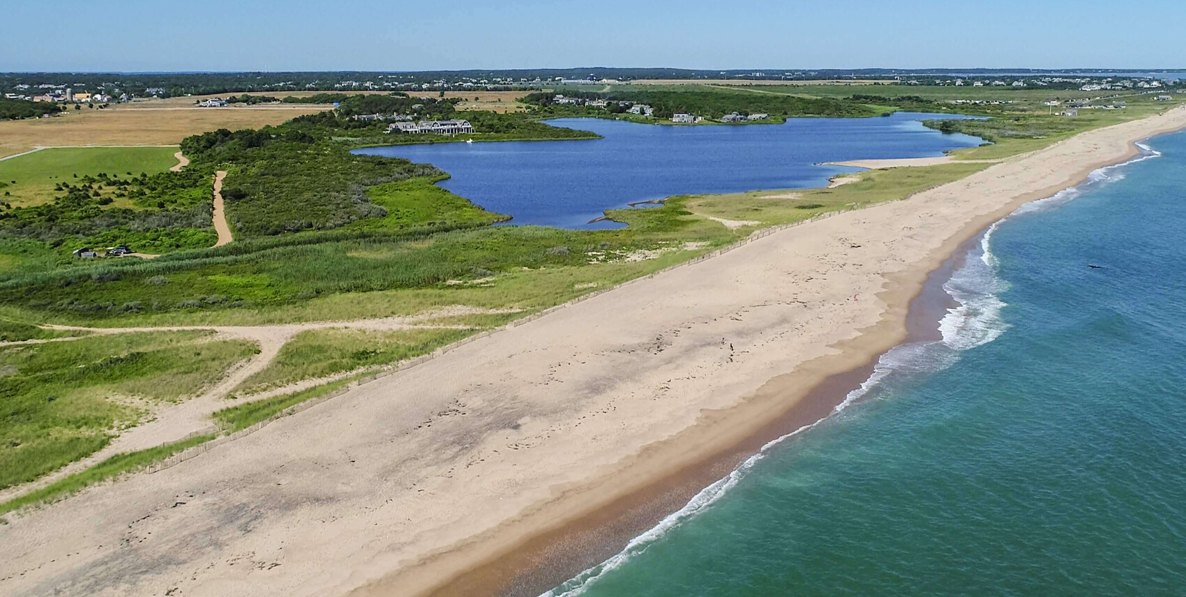 aerial view of Crackatuxet for martha's vineyard real estate and luxury vacation rentals